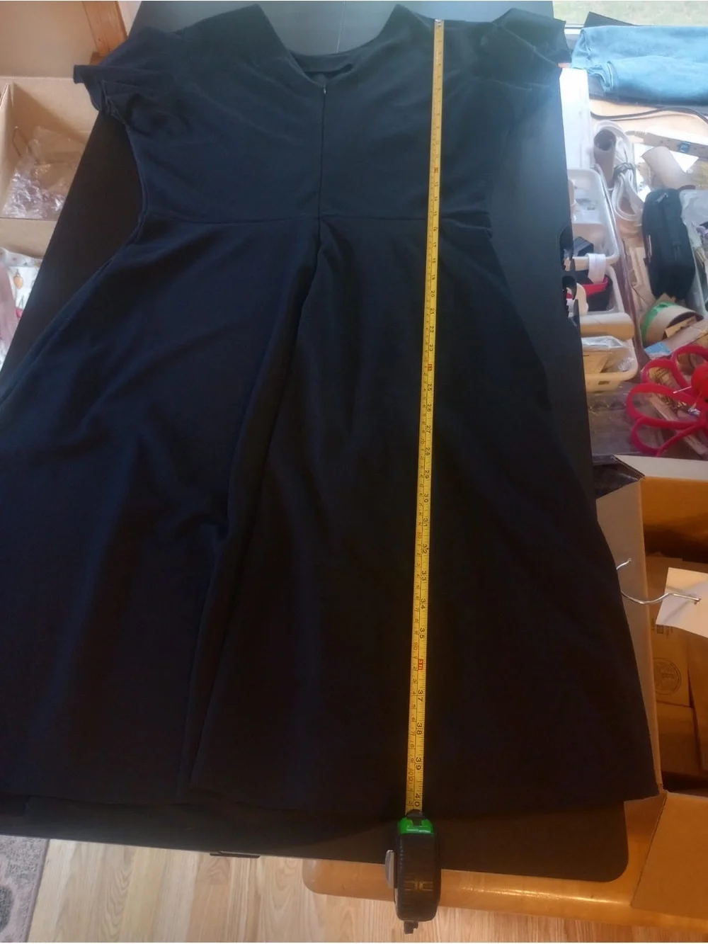 Navy Flutter Sleeve Midi Dress - Picture 9 of 9